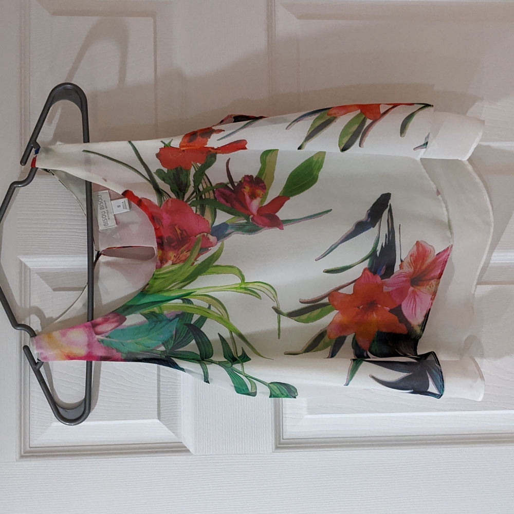 BISOU BISOU Sheer Floral Swing Tank Top